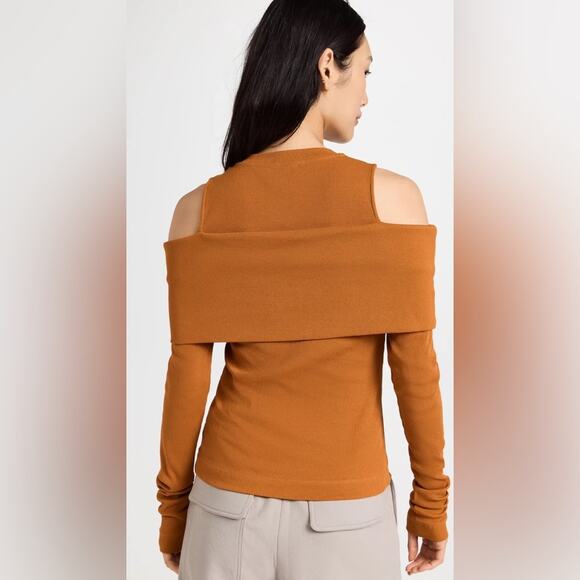 TANYA TAYLOR Sanna Top Caramel Orange Tan Shoulder Cutouts Wraparound Band NEW - Picture 8 of 16